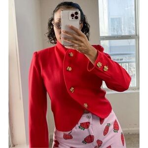 Vintage! Valentino Red Jacket with Gold Buttons